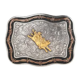 M&F Bull Rider Motif Buckle Black/Gold