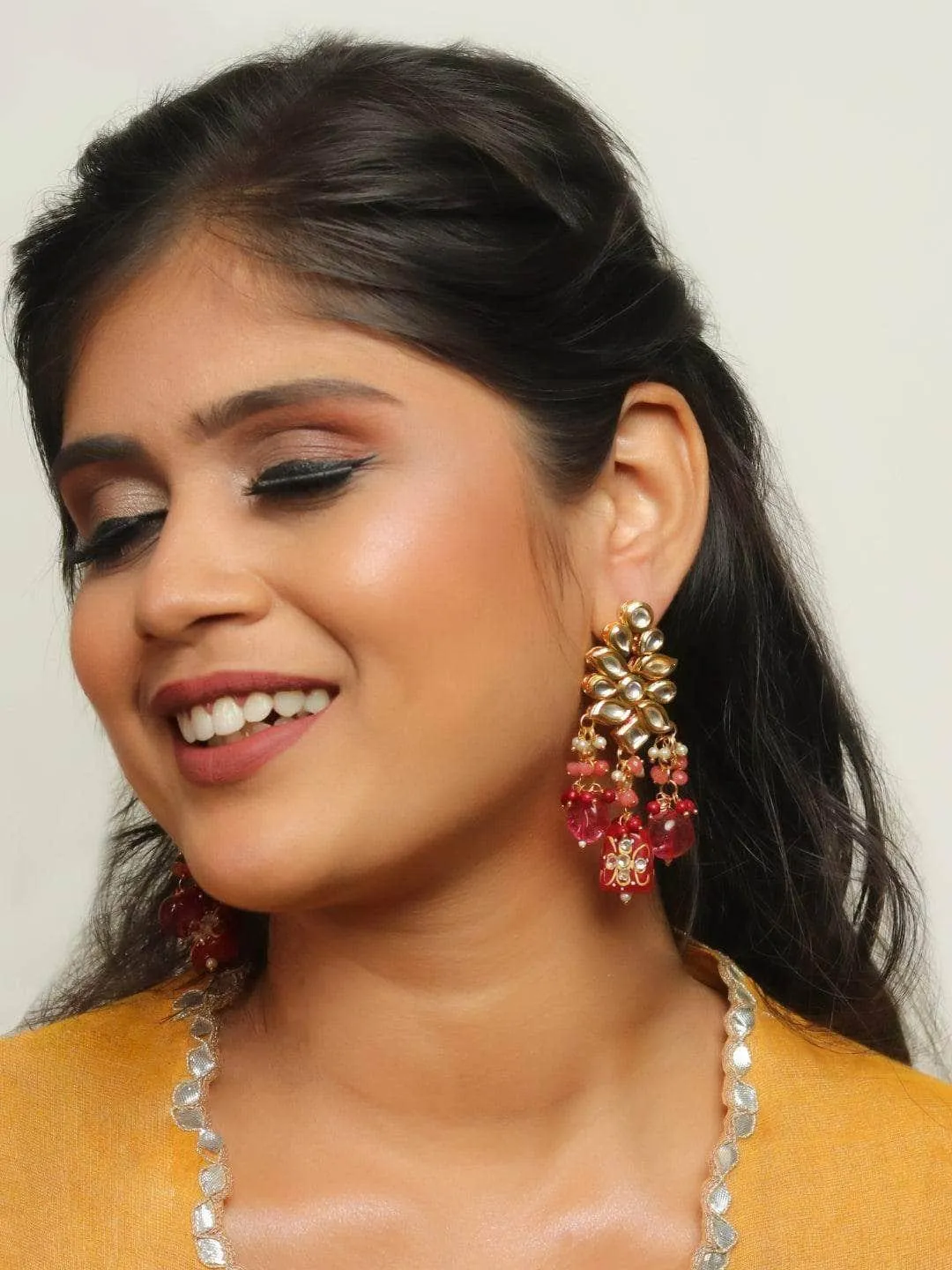 Masoom Minawala In Kundan Precious Stone Earring