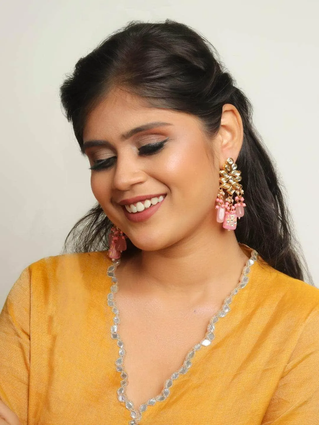 Masoom Minawala In Kundan Precious Stone Earring