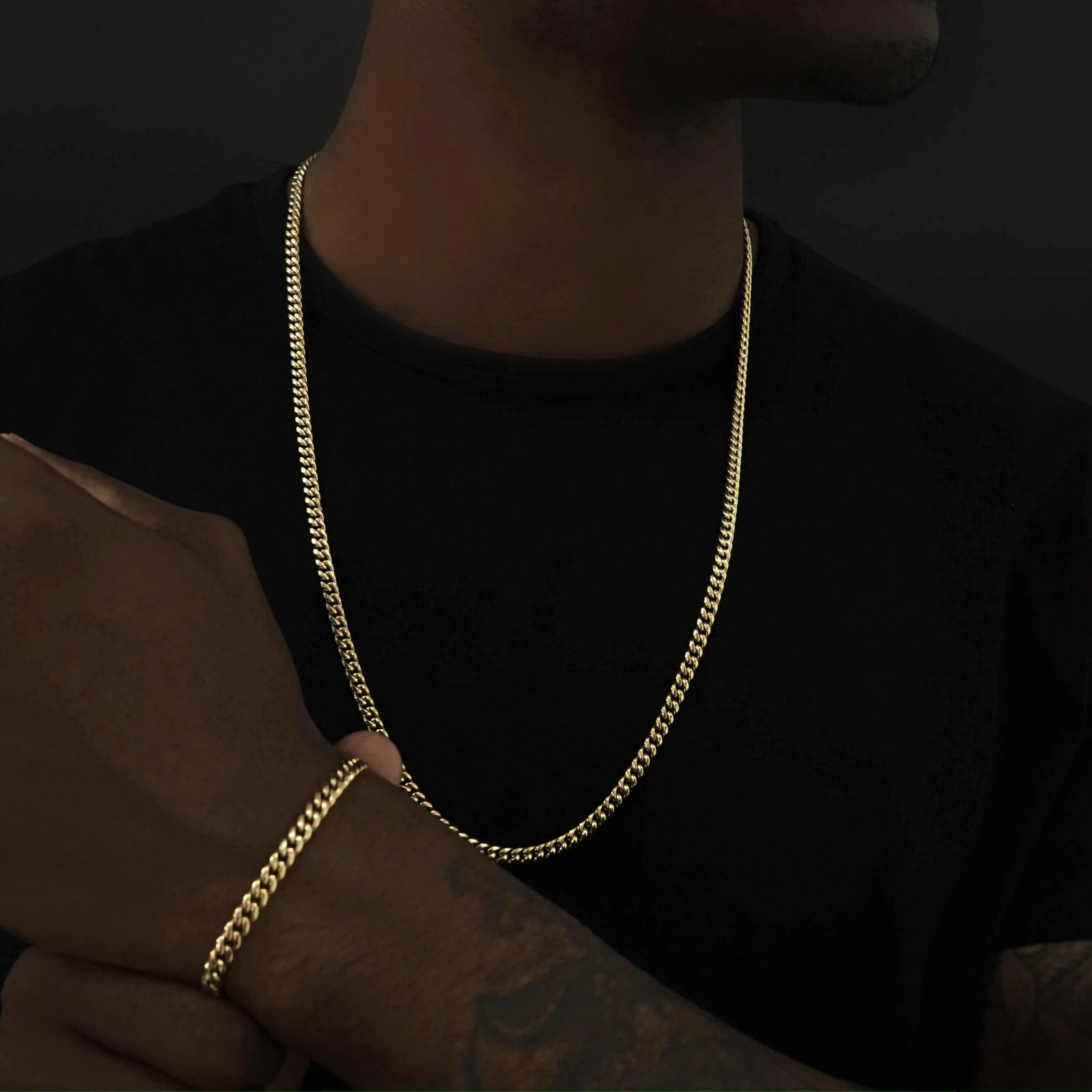 Miami Cuban Chain   Bracelet Bundle with Diamond Club Card