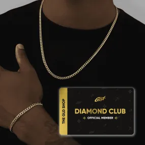 Miami Cuban Chain   Bracelet Bundle with Diamond Club Card