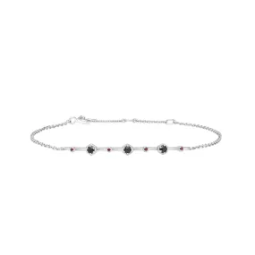 Moderne Glam Spinell & Granat Platten Bracelet in Sterling Silber