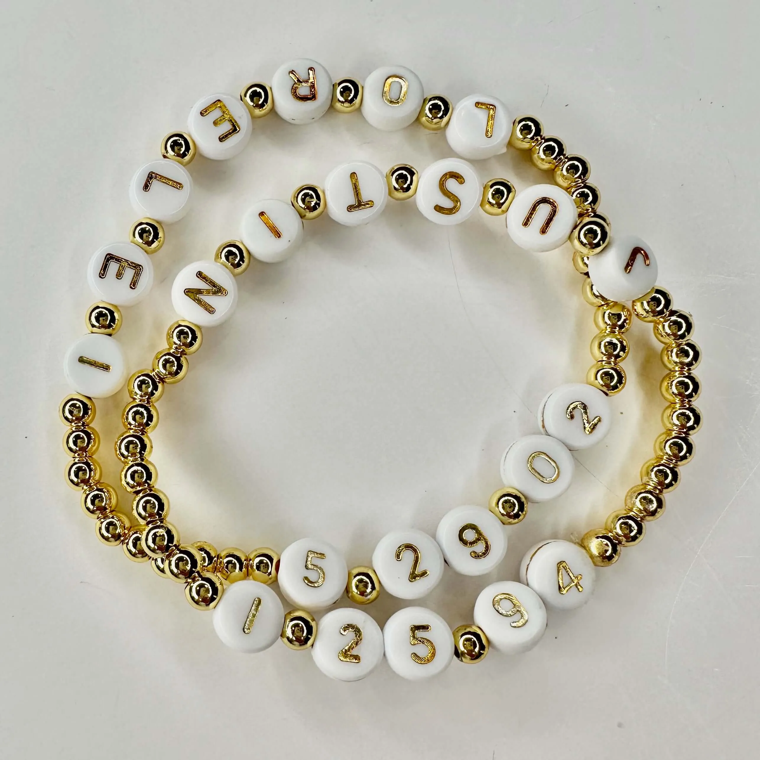 Mother or Grandmother Bracelet With Gold Filled Beads