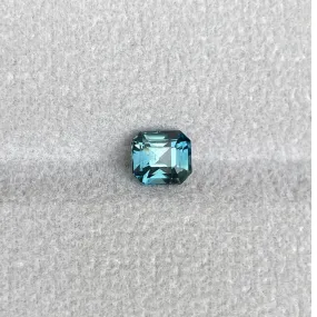 Natural Blue Green Sapphire Emerald Cut 5.10 x 5.60 Mm 1.08 crt.