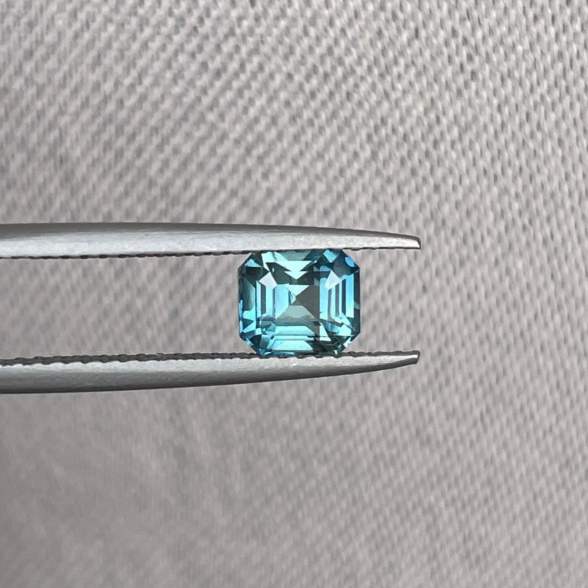 Natural Blue Green Sapphire Emerald Cut 5.10 x 5.60 Mm 1.08 crt.