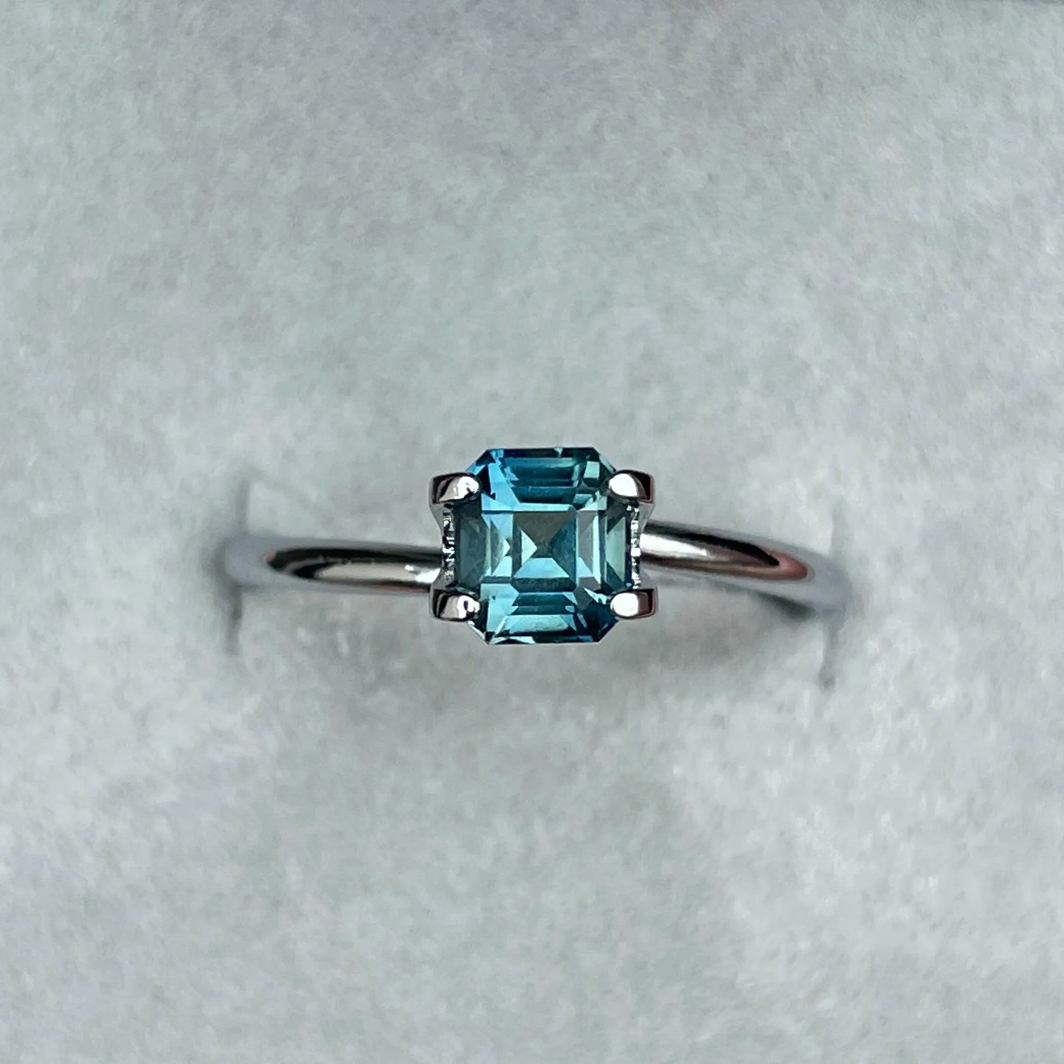 Natural Blue Green Sapphire Emerald Cut 5.10 x 5.60 Mm 1.08 crt.
