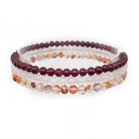 Natural Garnet Vitality Beaded Bracelet