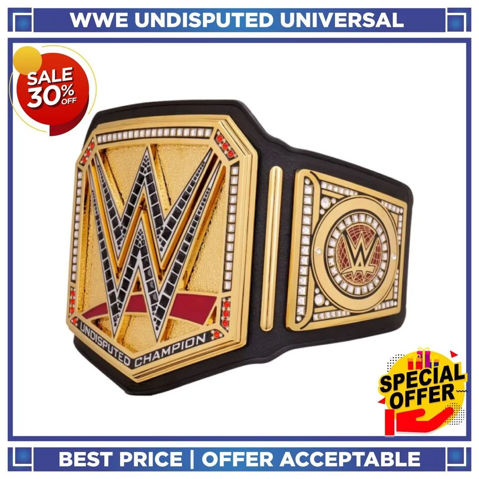 NEW UNDISPUTED UNIVERSAL CHAMPIONSHIP WWE REPLICA BELT 2MM BRASS ADULT SIZE