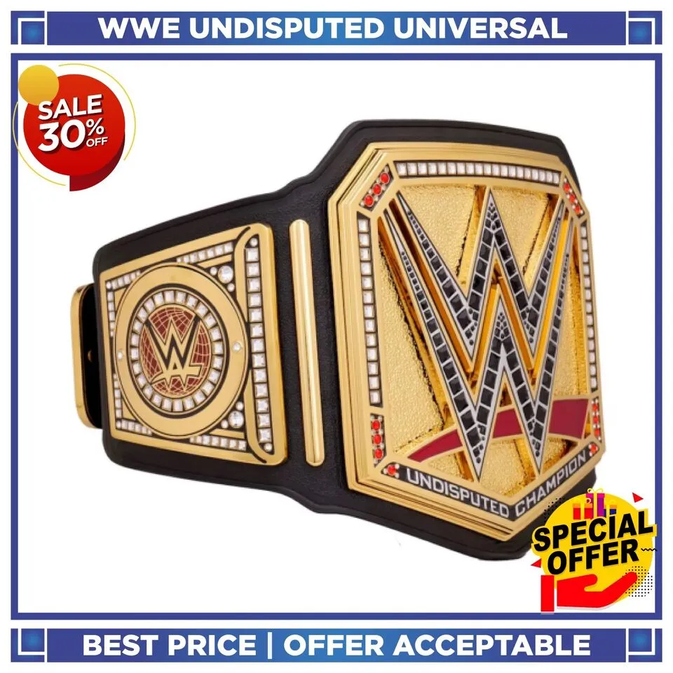 NEW UNDISPUTED UNIVERSAL CHAMPIONSHIP WWE REPLICA BELT 2MM BRASS ADULT SIZE