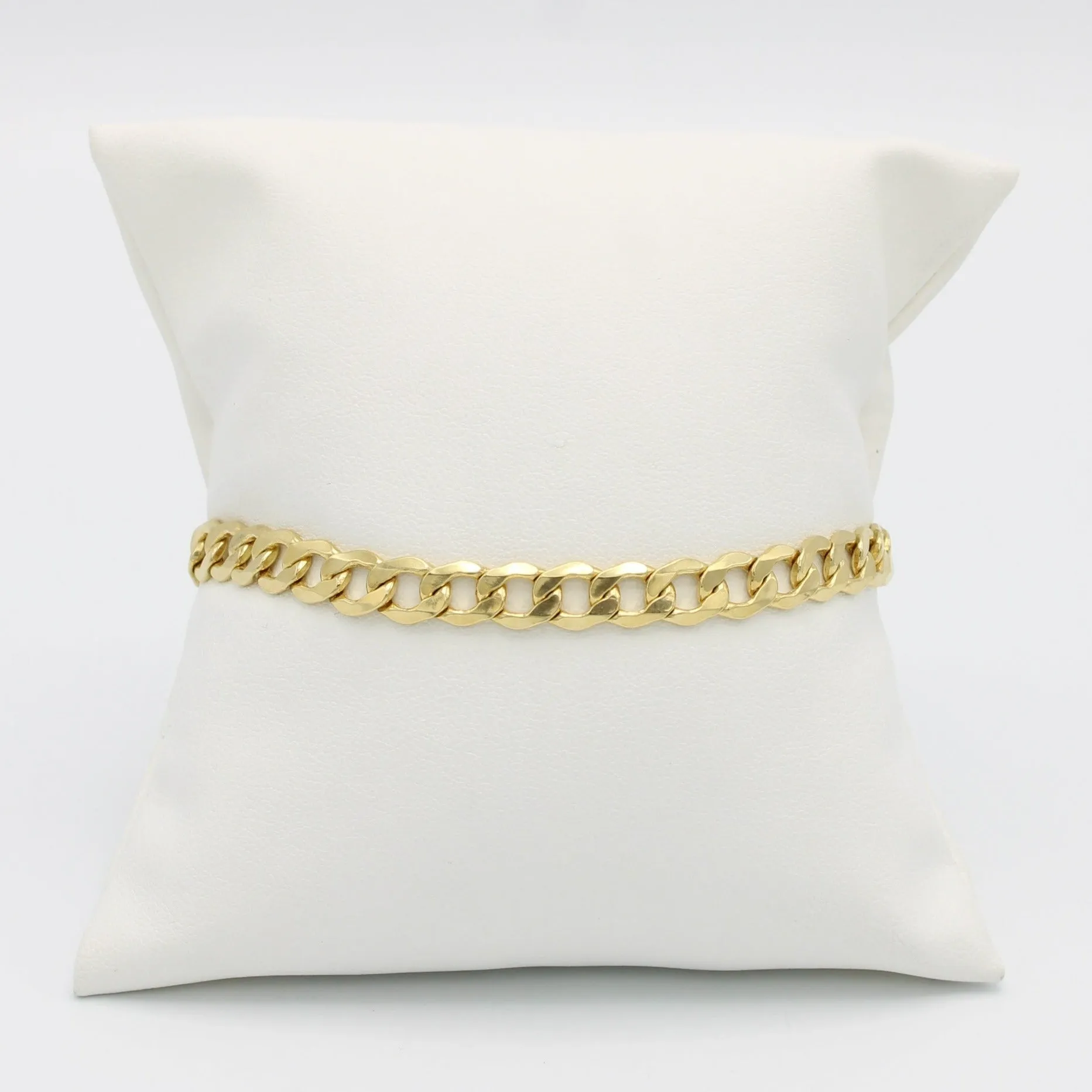 Offer $1,210.00 Semi-Solid Flat Cuban Bracelet Yellow Gold