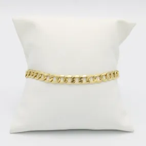 Offer $1,210.00 Semi-Solid Flat Cuban Bracelet Yellow Gold
