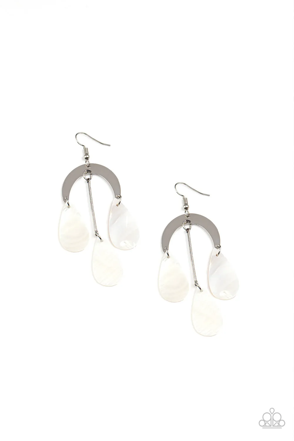 Open Door Jewelry - Atlantis Ambience - White Earrings - Paparazzi Accessories