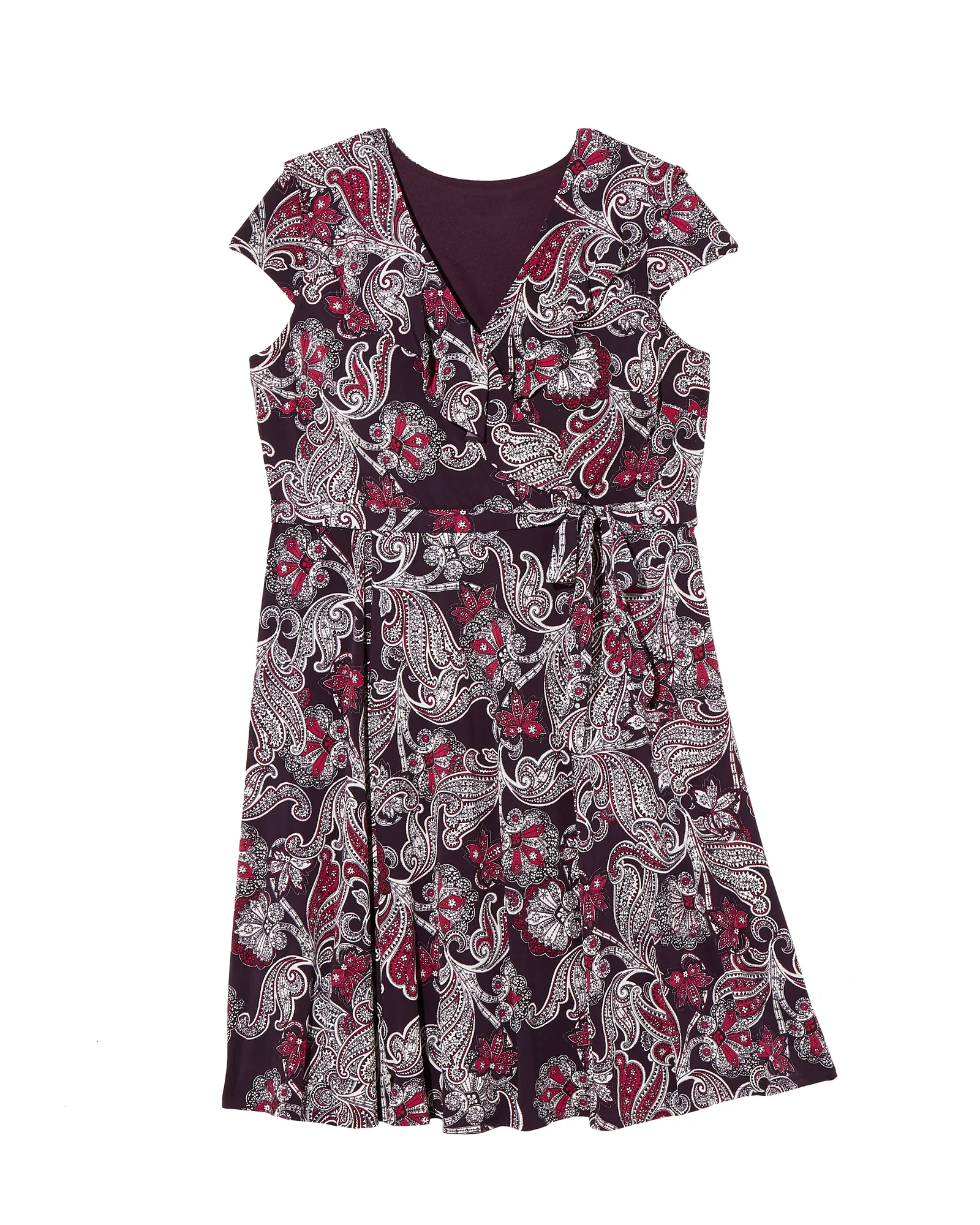 Palmdale Cap Sleeve Dress | Black / Purple
