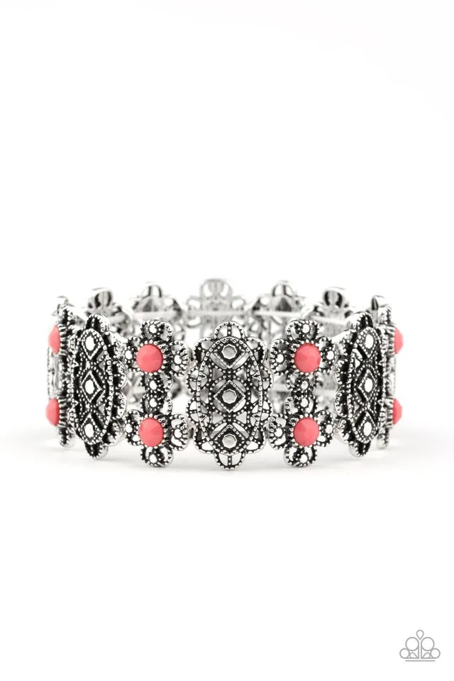 Paparazzi Bracelet ~ Majestic Gardens - Pink