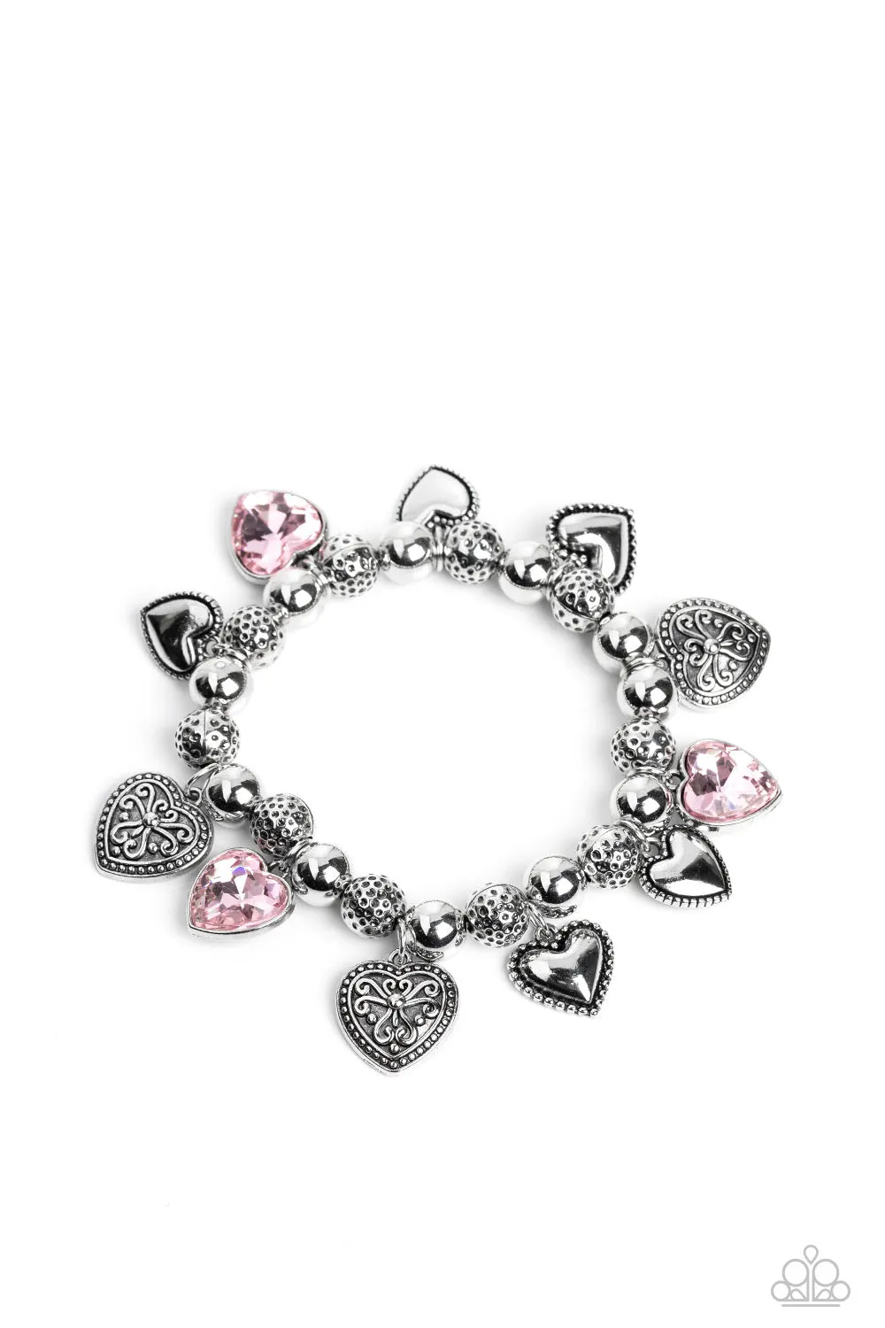 Paparazzi Charming Crush - Pink Heart Bracelet