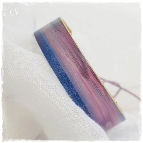 Pastel Purple Leather Bracelet - "Summer Sunsets"