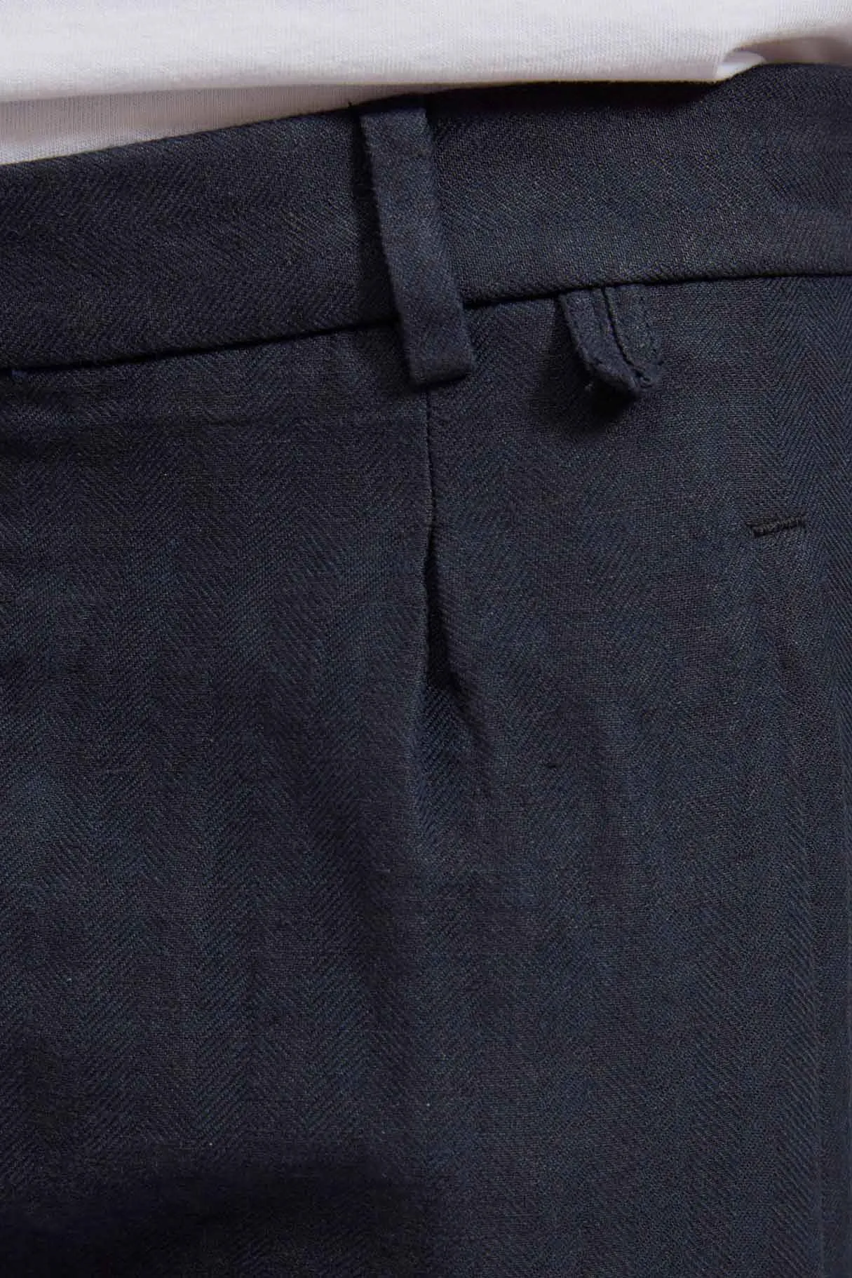 PAUL hemp cotton herringbone navy 3136