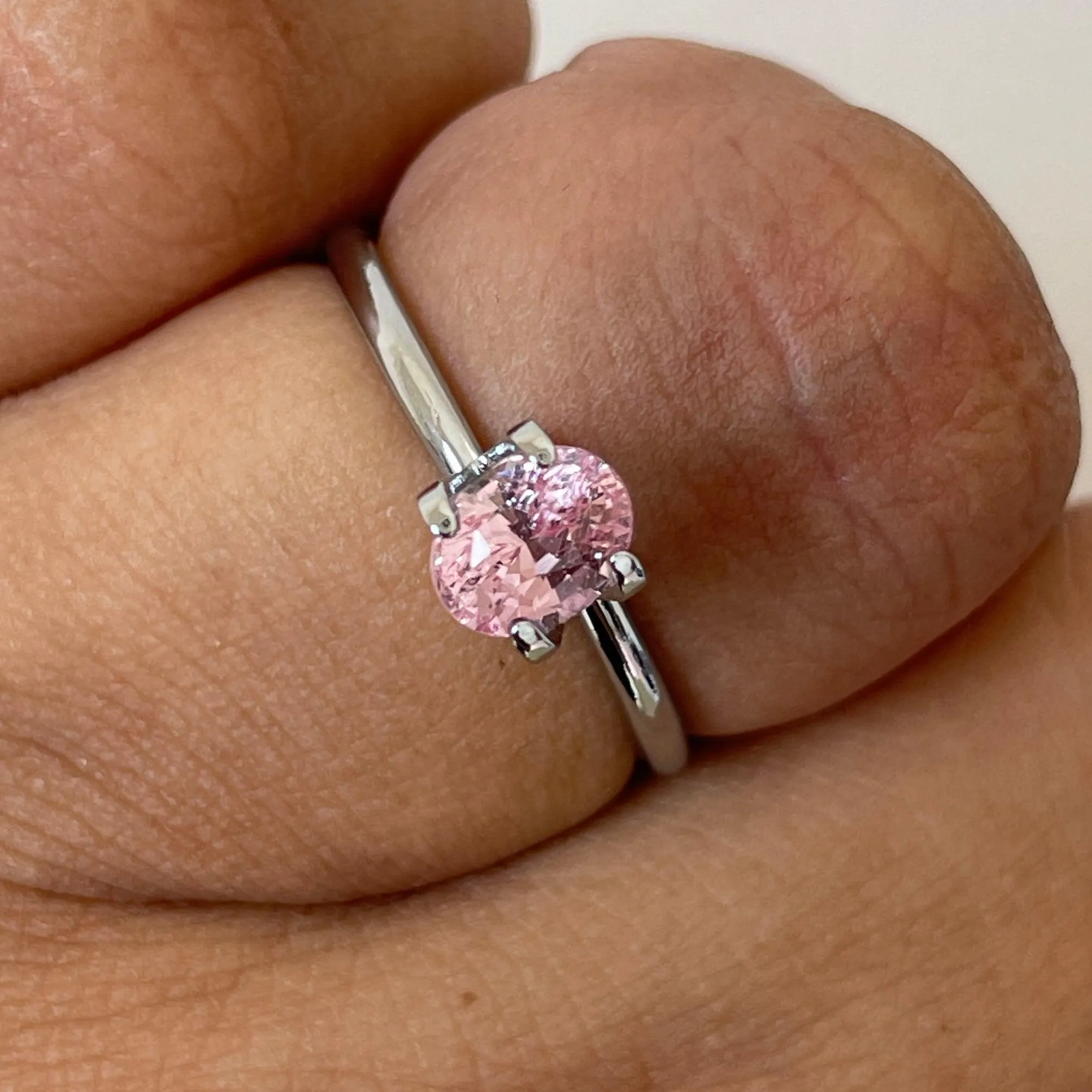 peach sapphire stone gemstone loose peach sapphire ring 1.16 ct Oval Peach Sapphire engagement ring,