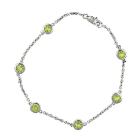 Peridot 14kt White Gold Bracelet