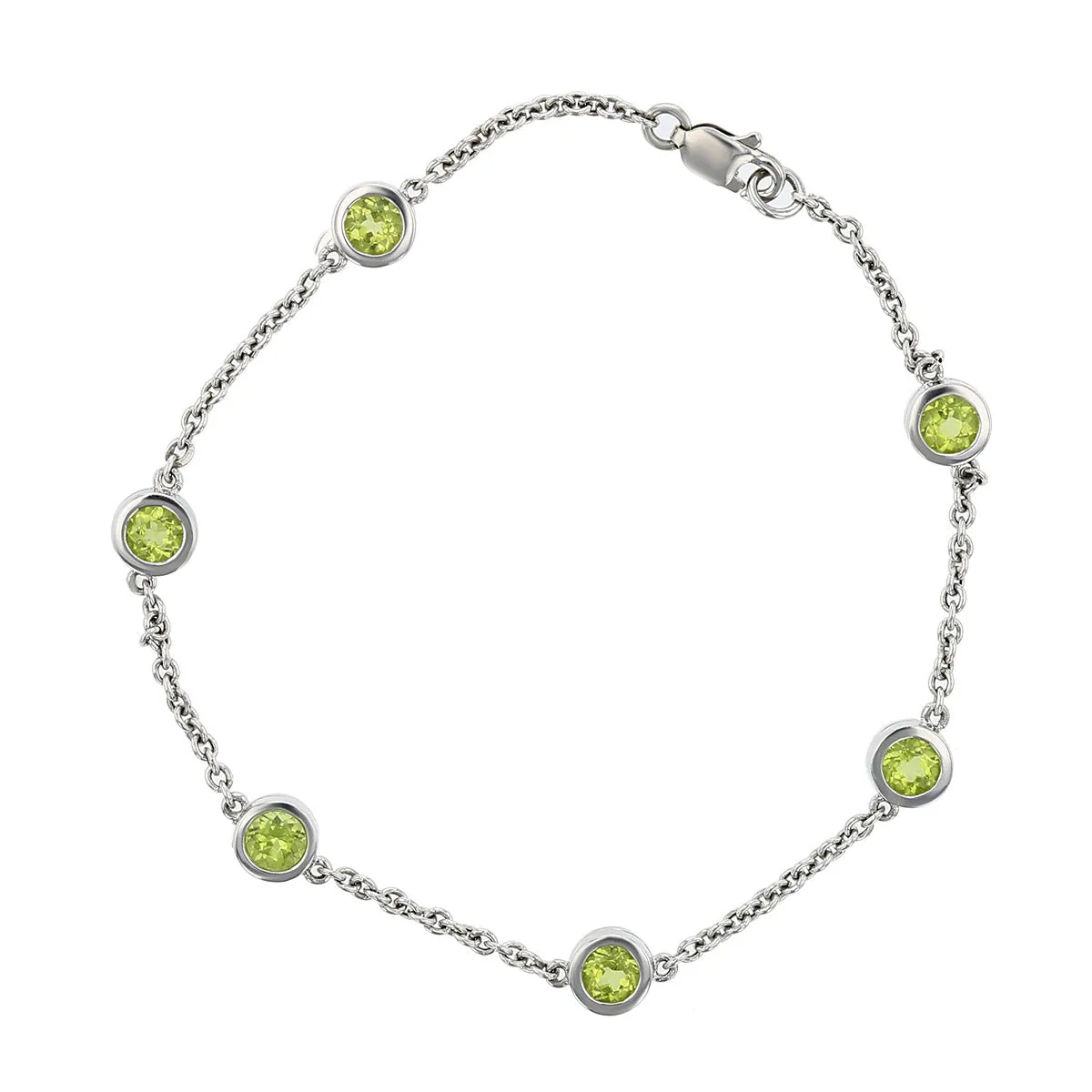 Peridot 14kt White Gold Bracelet