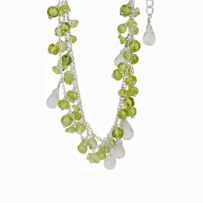Peridot & Clear Quartz Beaded Bracelet