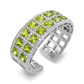 Peridot & Diamond Cuff Bracelet