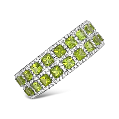 Peridot & Diamond Cuff Bracelet