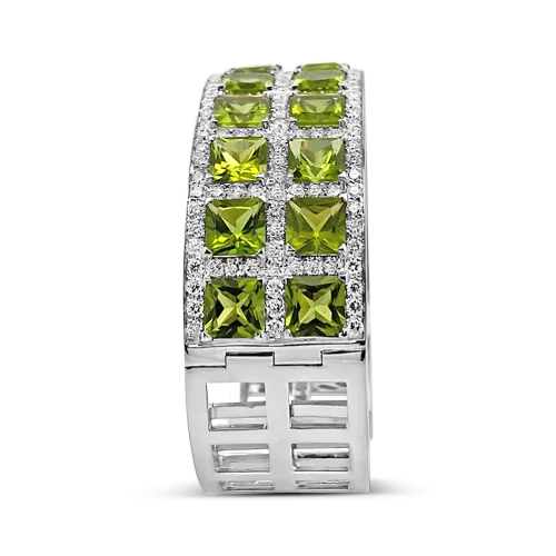 Peridot & Diamond Cuff Bracelet