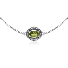 Peridot & Markasit Armband in Sterling Silber