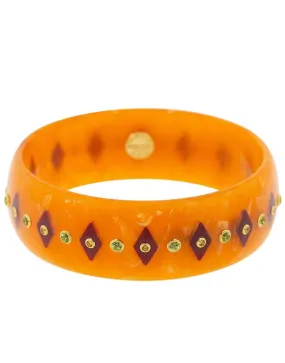 Peridot and Yellow Sapphire Orange Bakelite Bangle