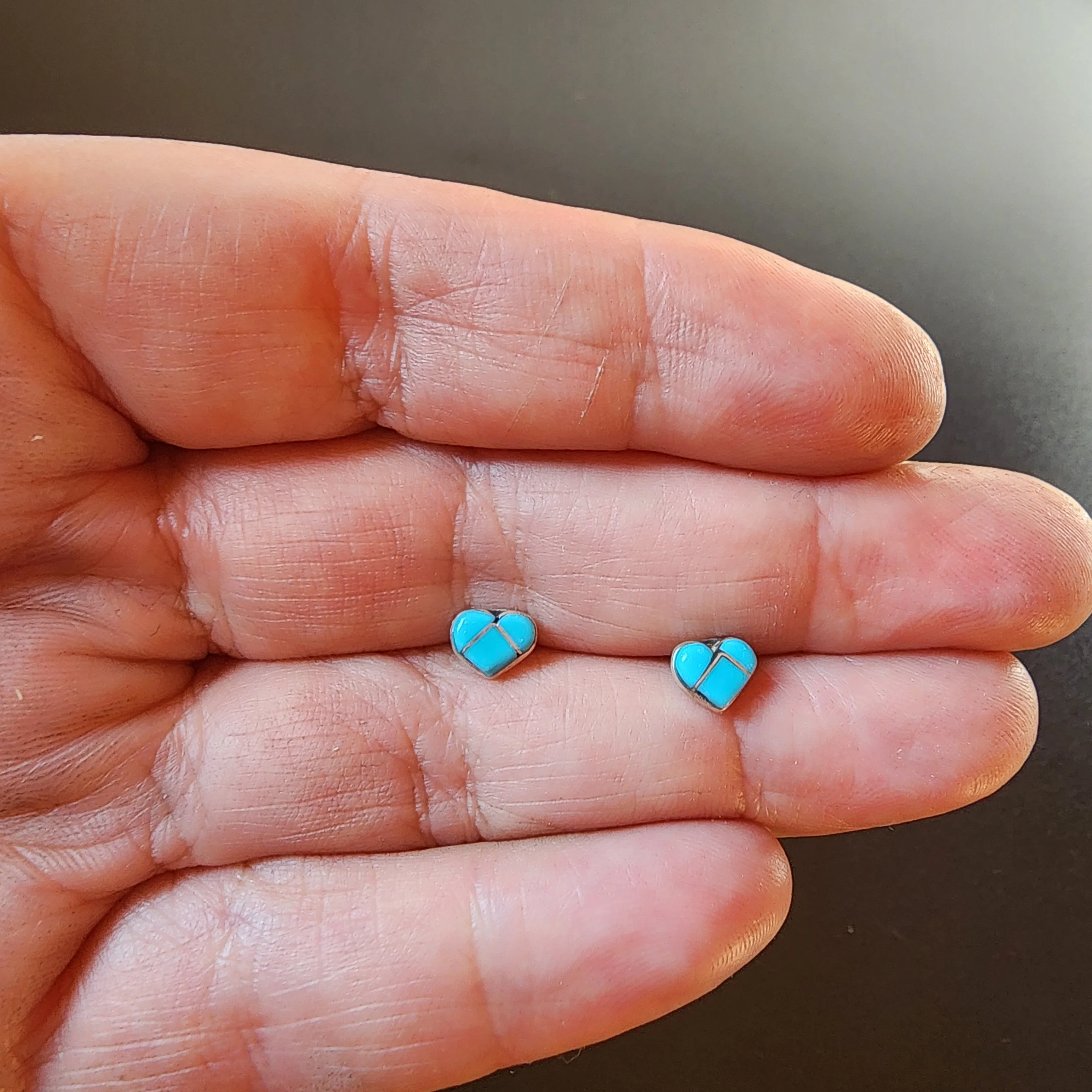 Petit Zuni Heart Post Earrings