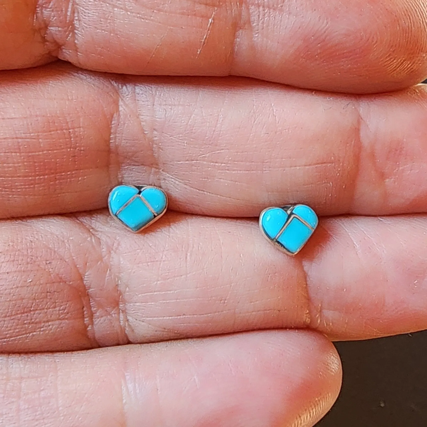 Petit Zuni Heart Post Earrings