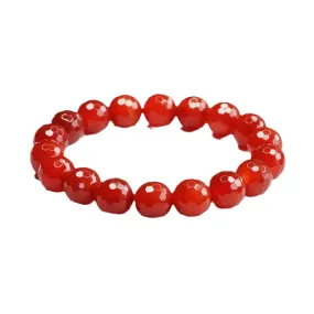 Pigeon Blood Agate Bracelet with Sterling Silver Beads