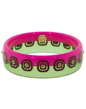 Pink Green Burgundy Bakelite Peridot Bangle