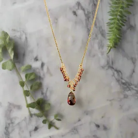 Pom Jewelry Pink Garnet Necklace In Gold Fill-PNPK21