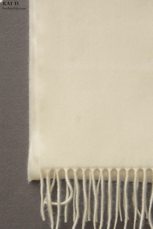 Pure Cashmere Wool Scarf - Winter White