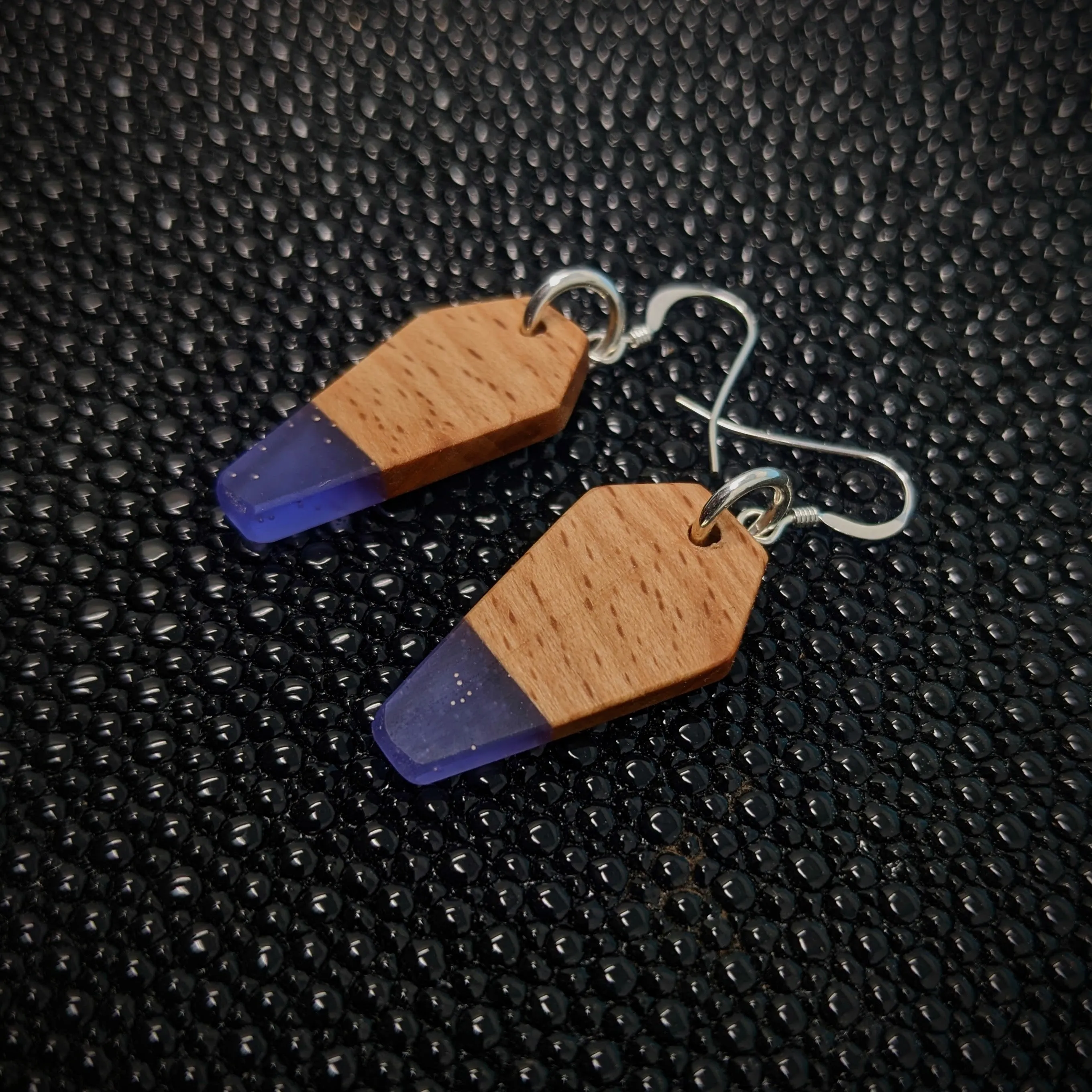 Purple Coffin Dangle Earrings