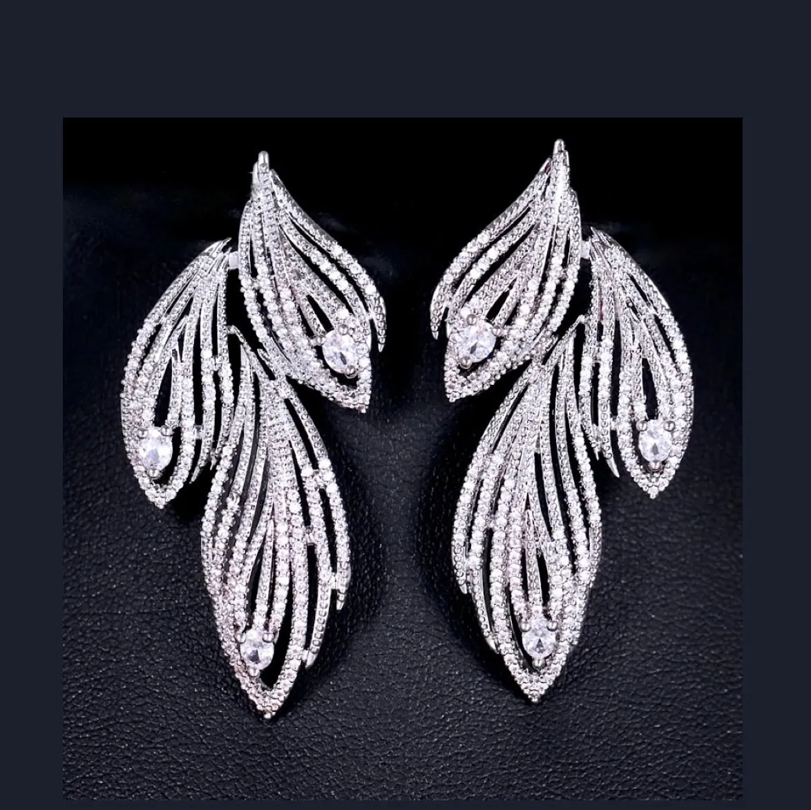 "Brandy" - Silver Cubic Zirconia Bridal Earrings