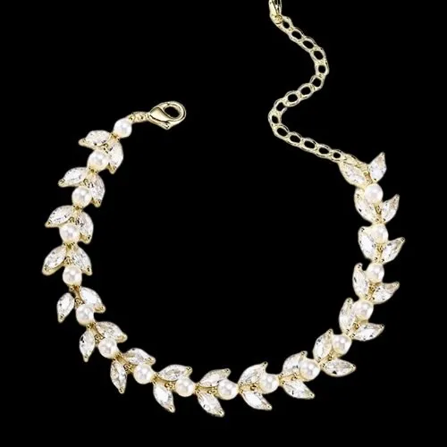 "Sadie" - Pearl Bridal Bracelet - Available in Silver, Rose Gold and Yellow Gold