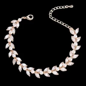 "Sadie" - Pearl Bridal Bracelet - Available in Silver, Rose Gold and Yellow Gold