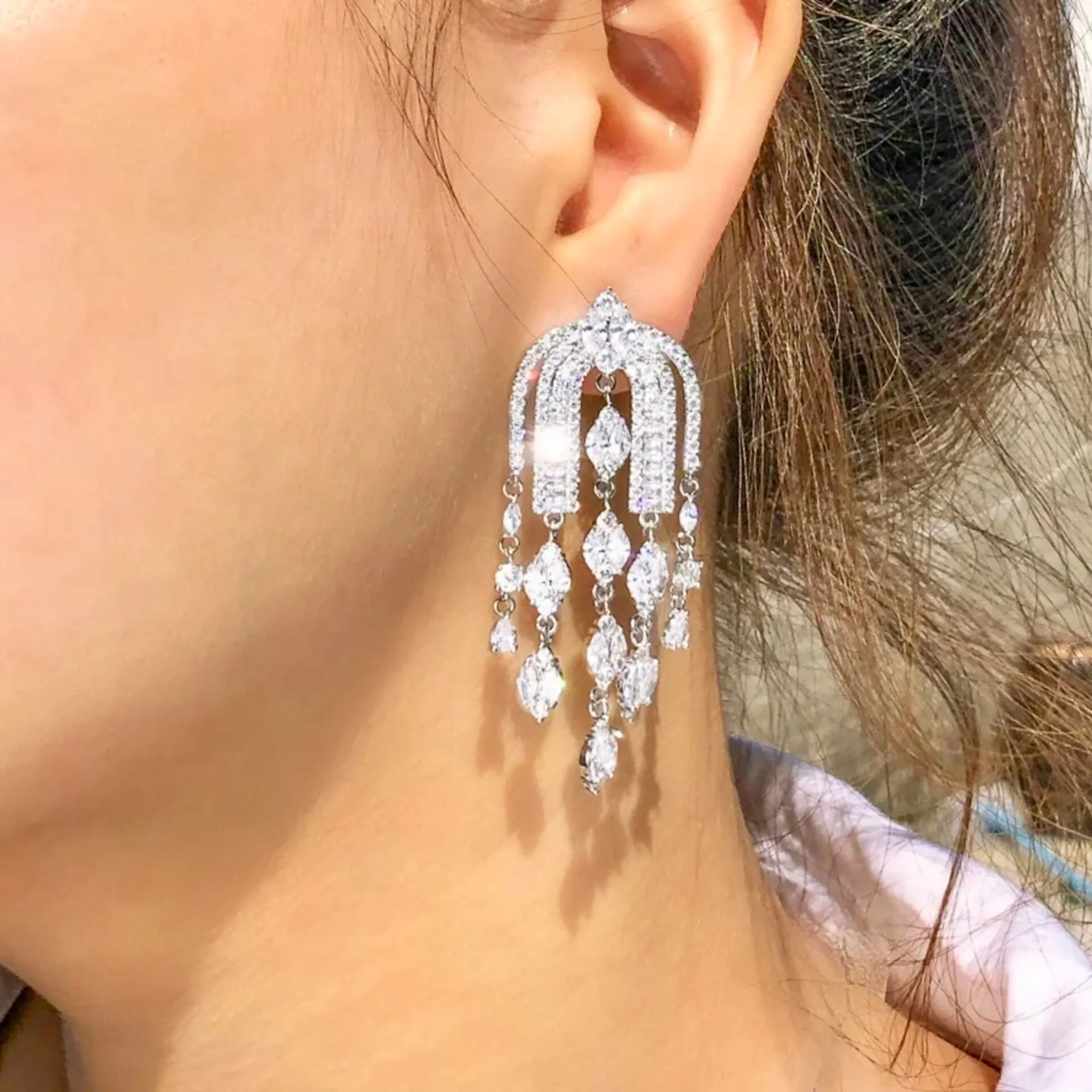 "Sheena" - Luxury Cubic Zirconia Bridal Earrings