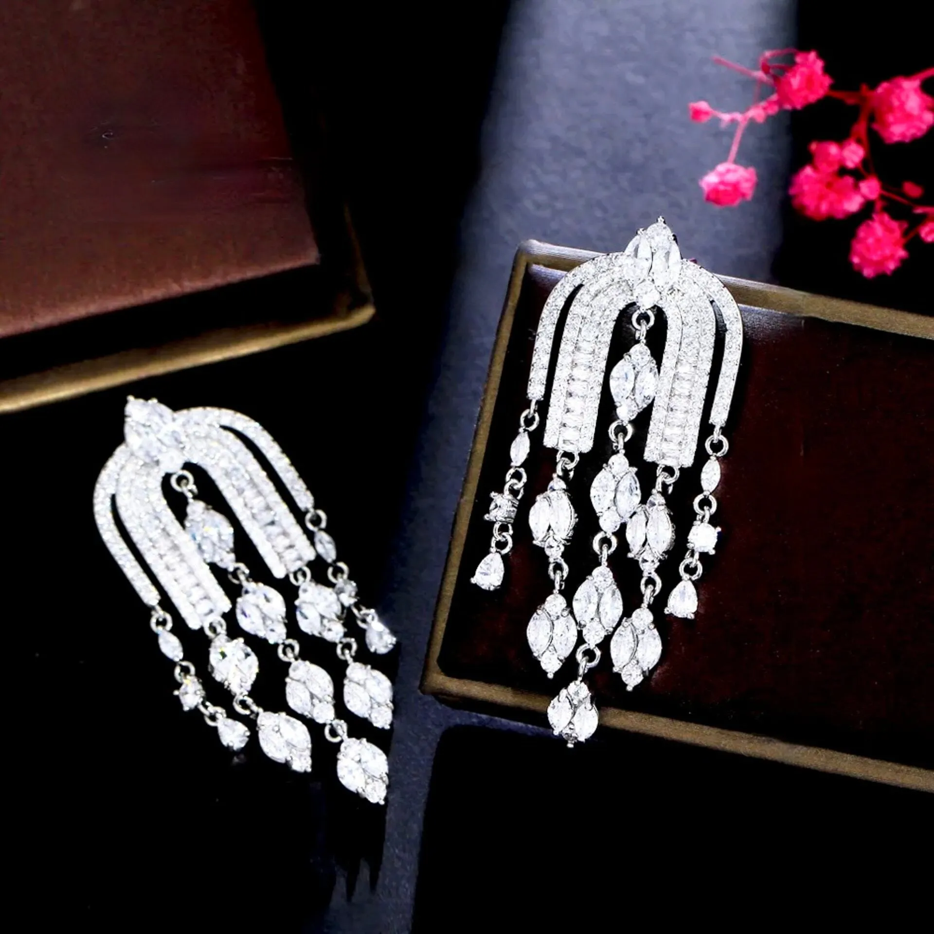 "Sheena" - Luxury Cubic Zirconia Bridal Earrings