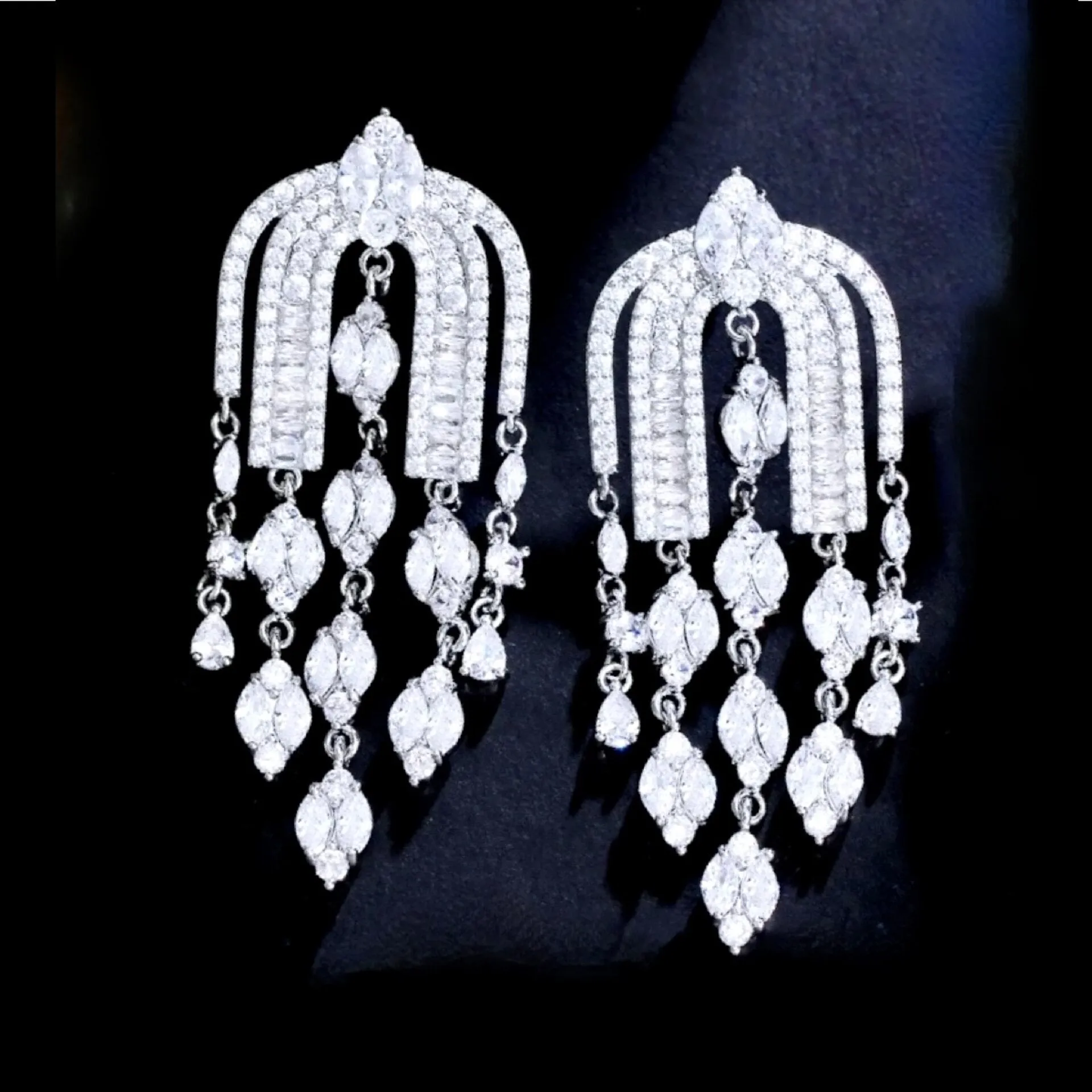 "Sheena" - Luxury Cubic Zirconia Bridal Earrings