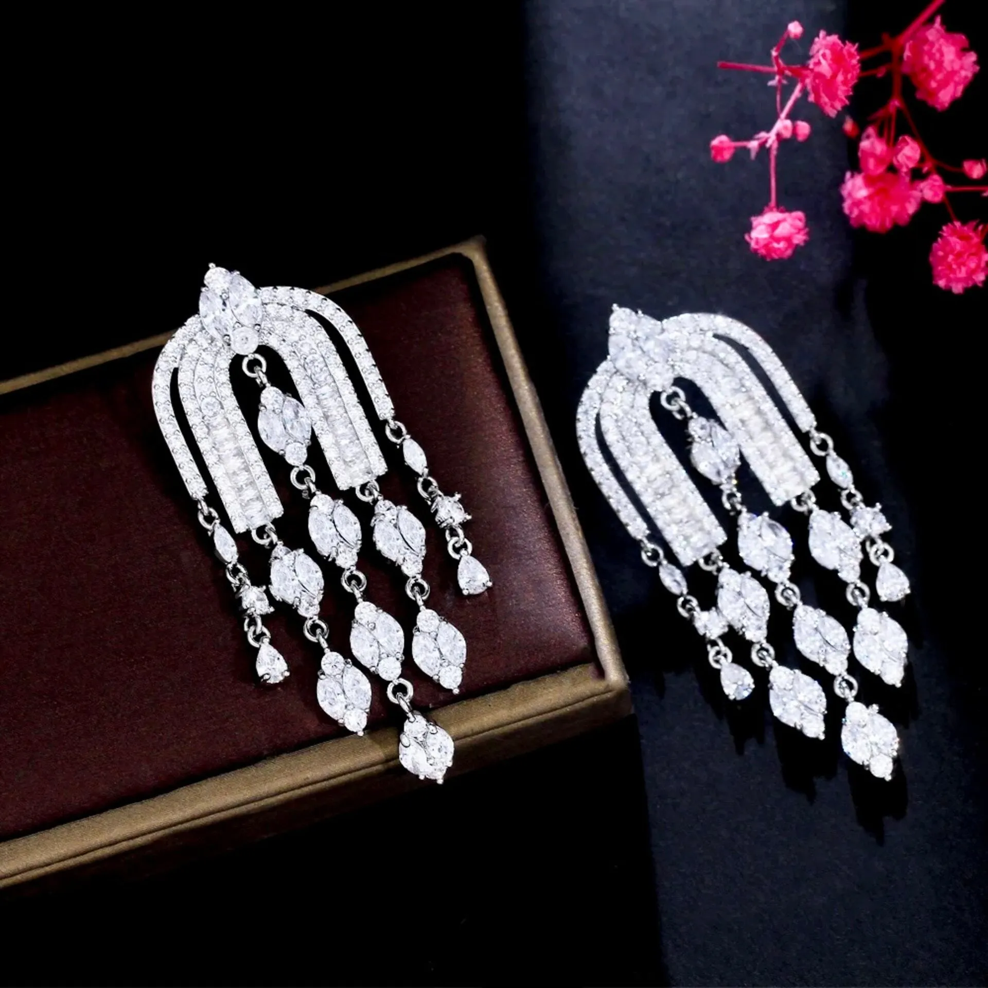 "Sheena" - Luxury Cubic Zirconia Bridal Earrings
