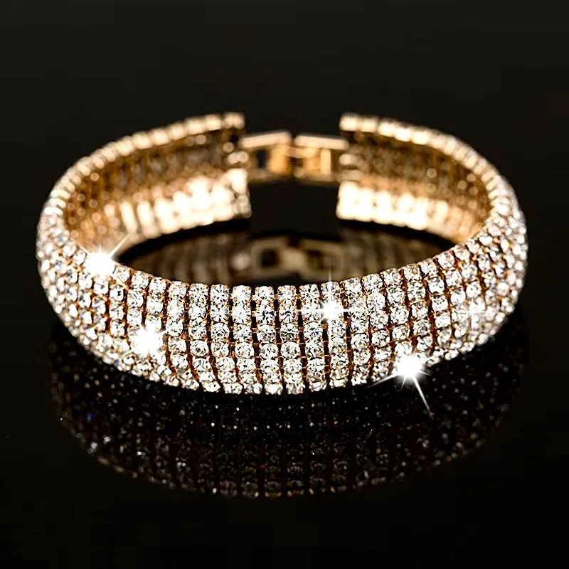 "Verona" - Crystal Bridal Bracelet - Available in Rhodium and Gold