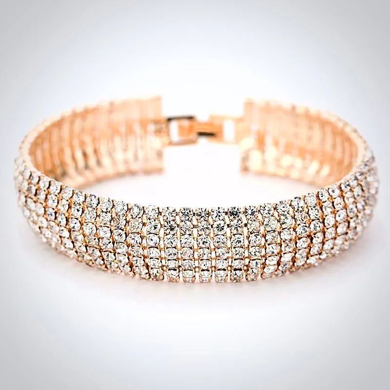 "Verona" - Crystal Bridal Bracelet - Available in Rhodium and Gold