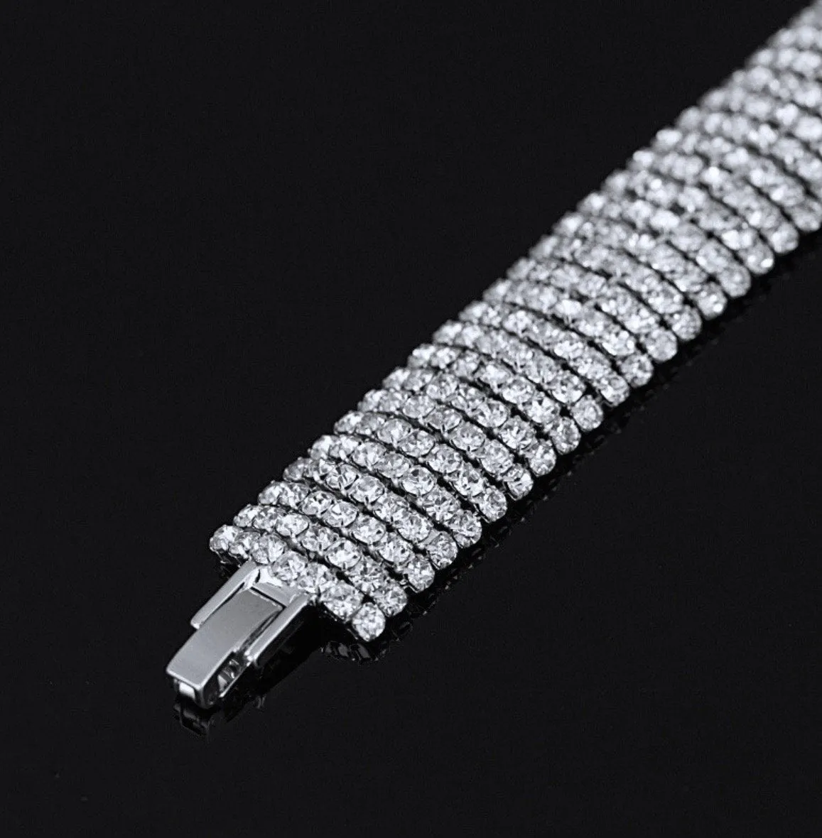 "Verona" - Crystal Bridal Bracelet - Available in Rhodium and Gold