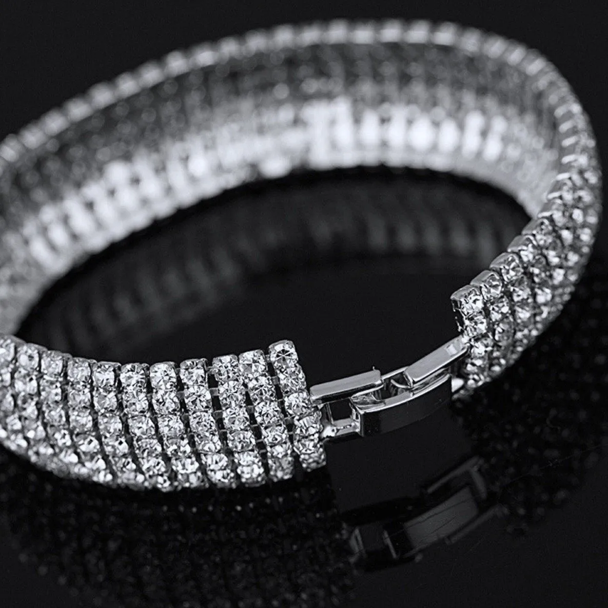 "Verona" - Crystal Bridal Bracelet - Available in Rhodium and Gold