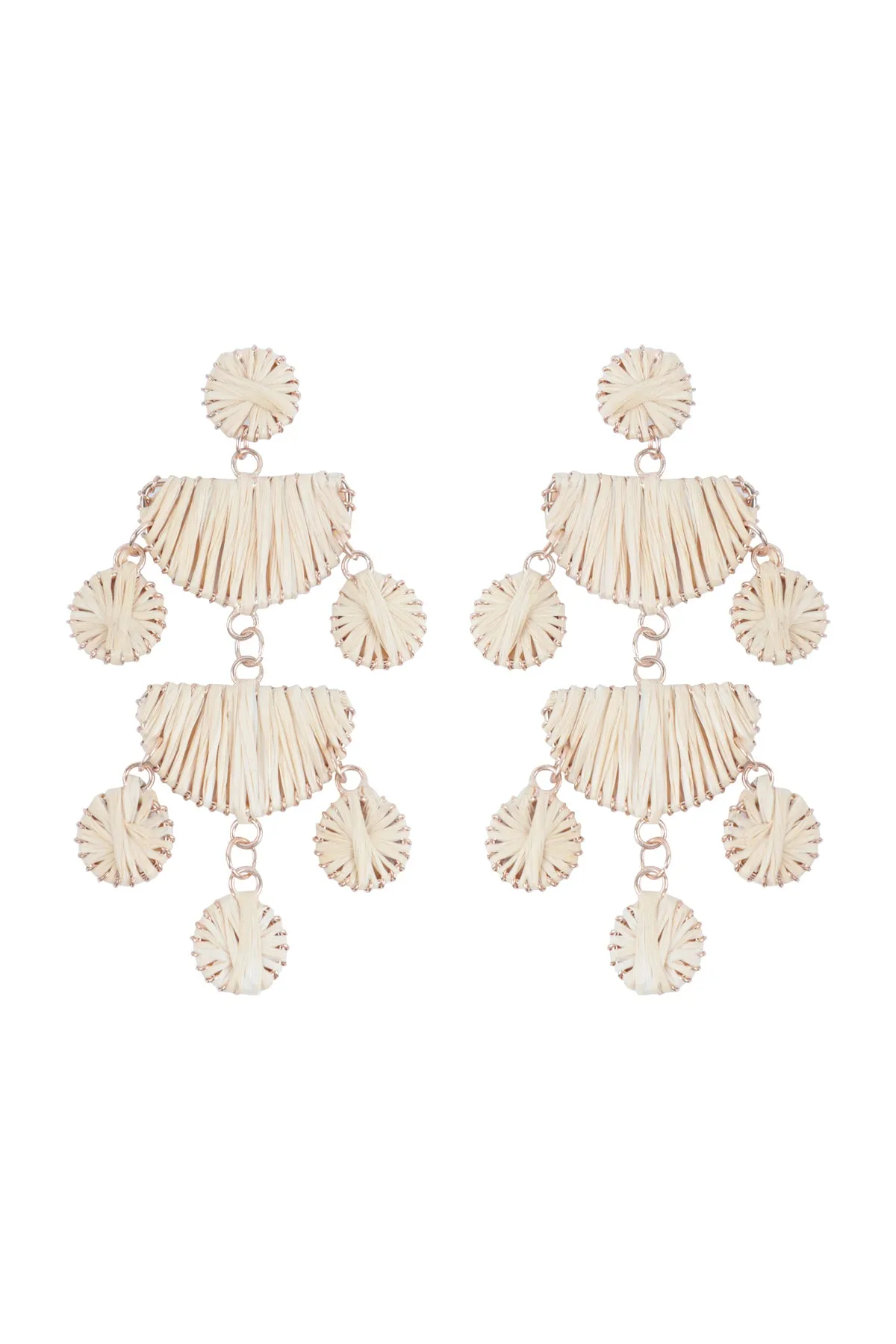 RAFFIA CHANDELIER DROP EARRINGS