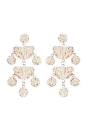 RAFFIA CHANDELIER DROP EARRINGS